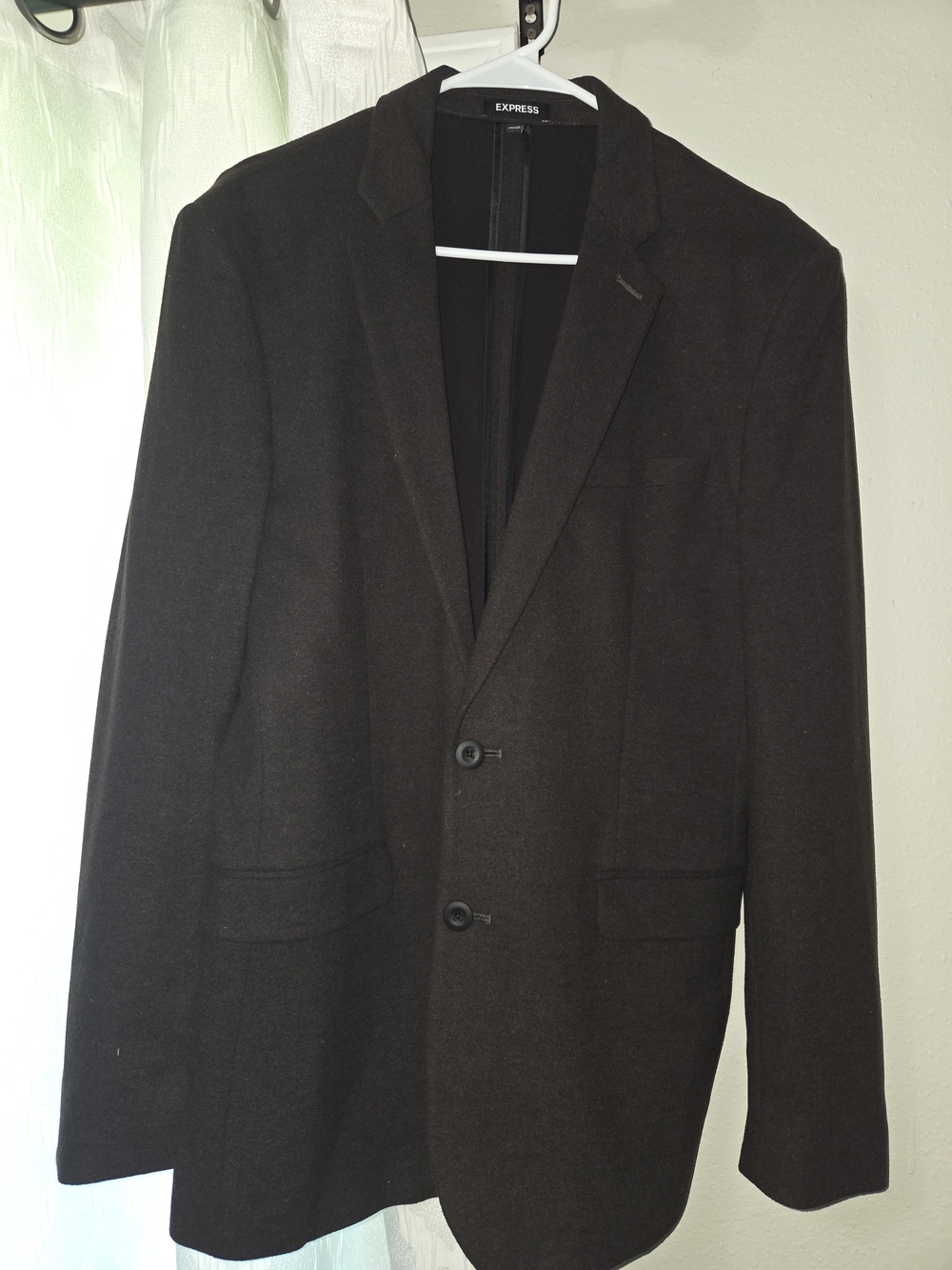 Express Men's Dark Chocolate/black Two-Button Blazer
